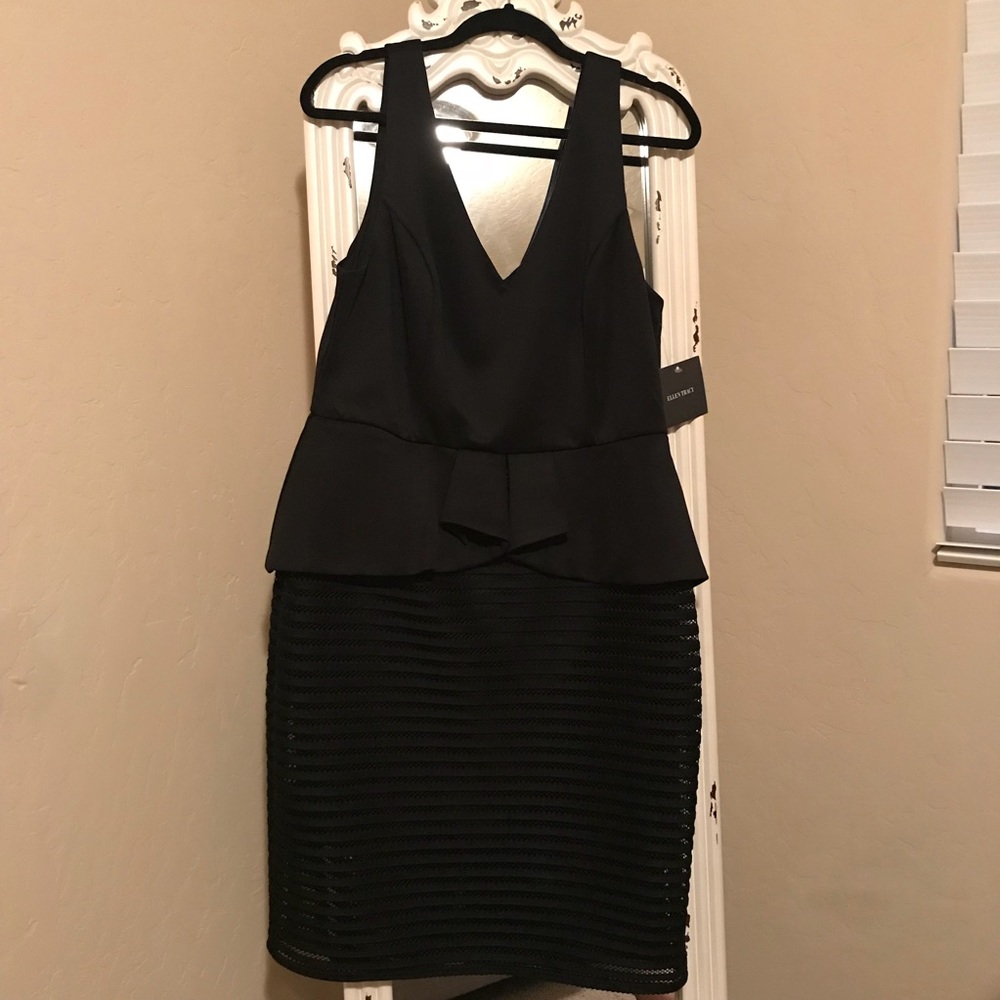Ellen Tracy Black Peplum Dress